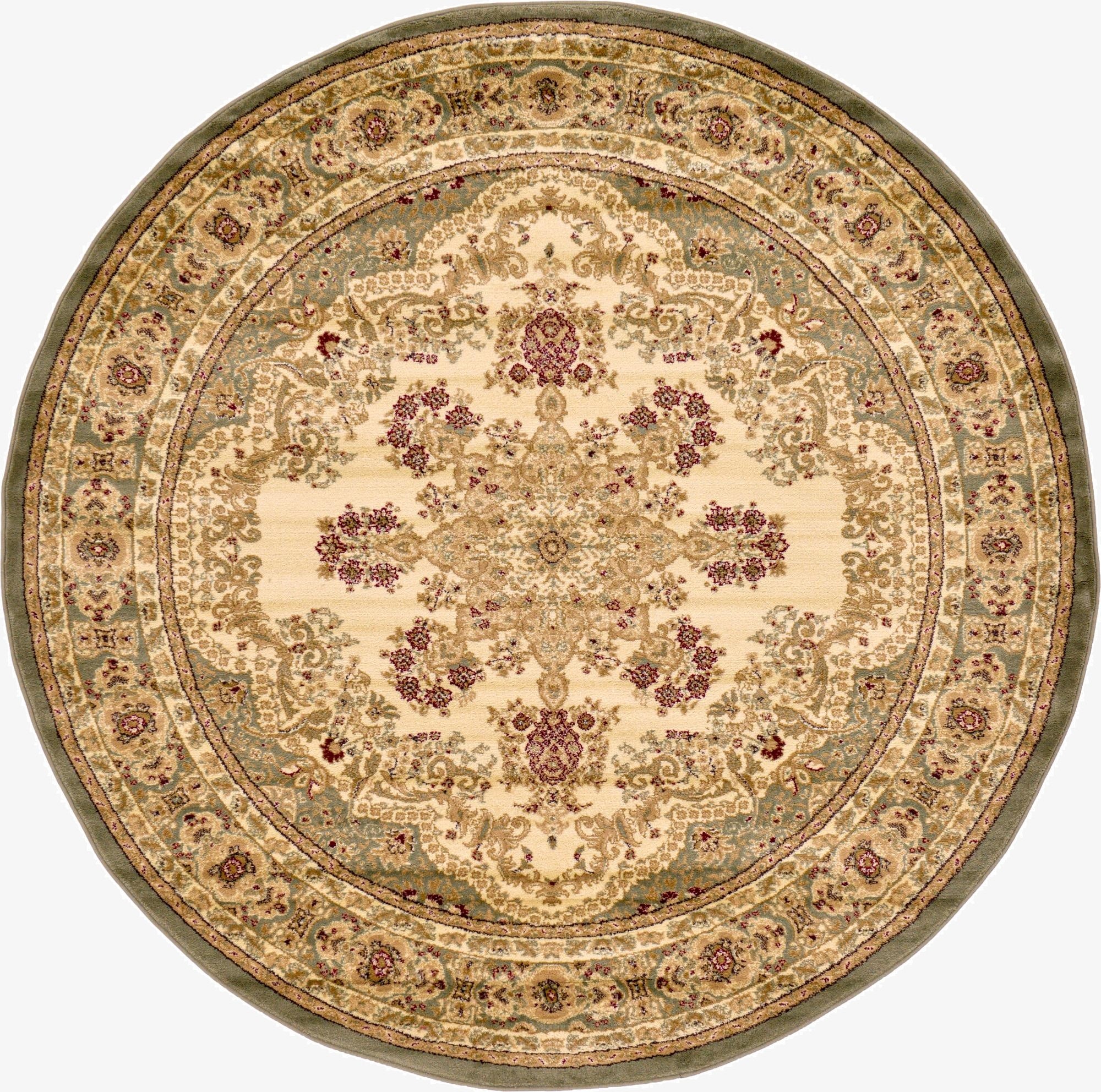 7' 10 x 7' 10 Classic Aubusson Round Rug