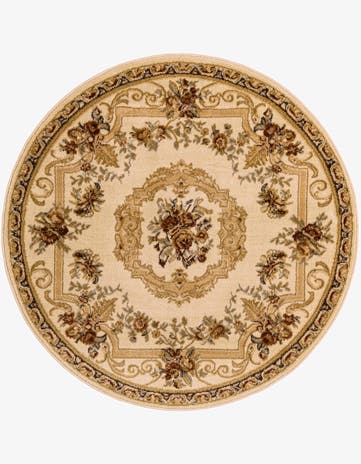 4' x 4' Classic Aubusson Round Rug