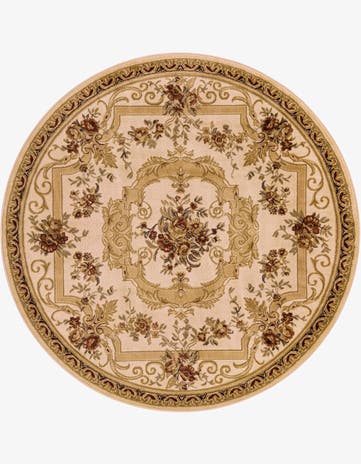 7' x 7' Classic Aubusson Round Rug