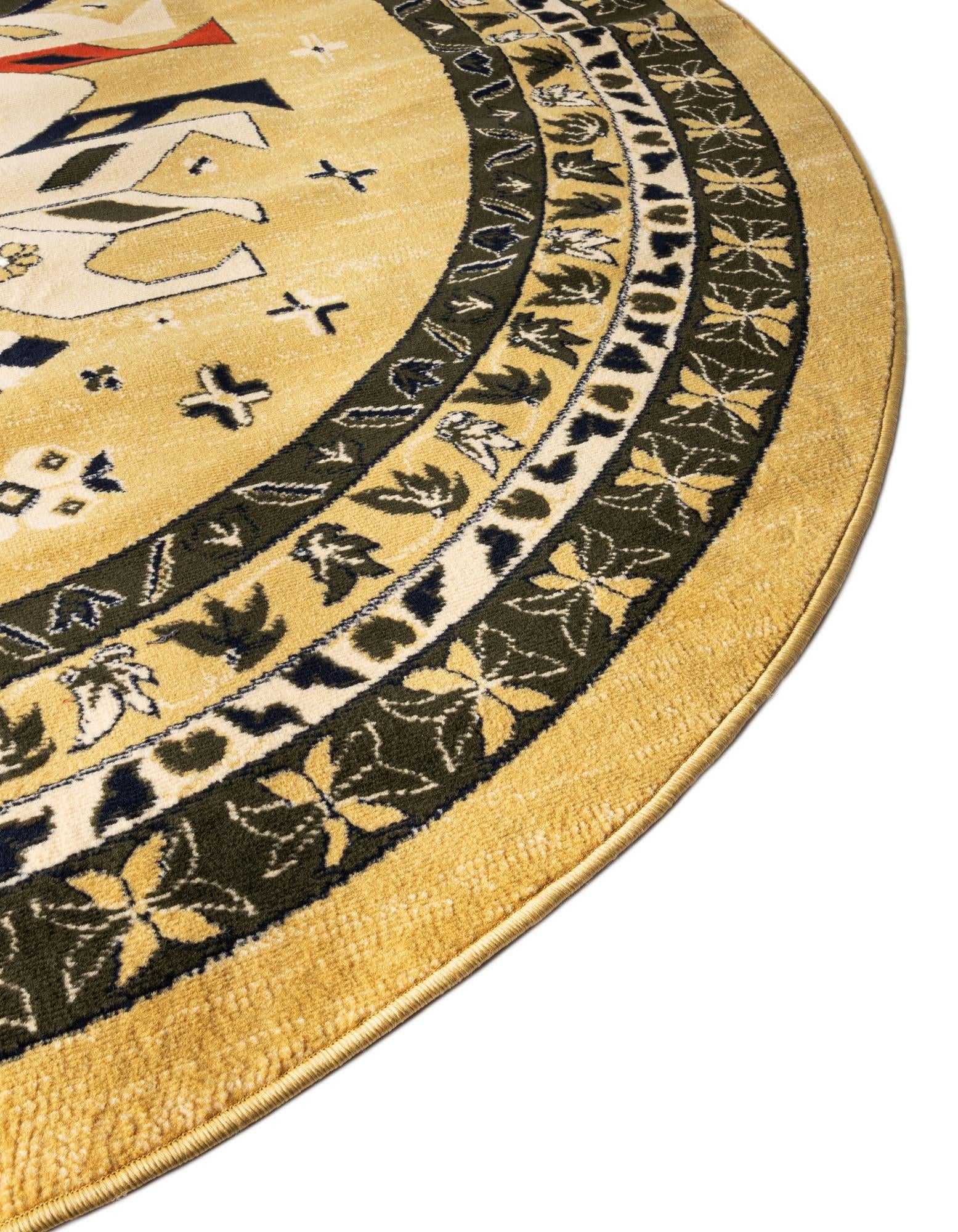 7' 10 x 7' 10 Heriz Design Round Rug