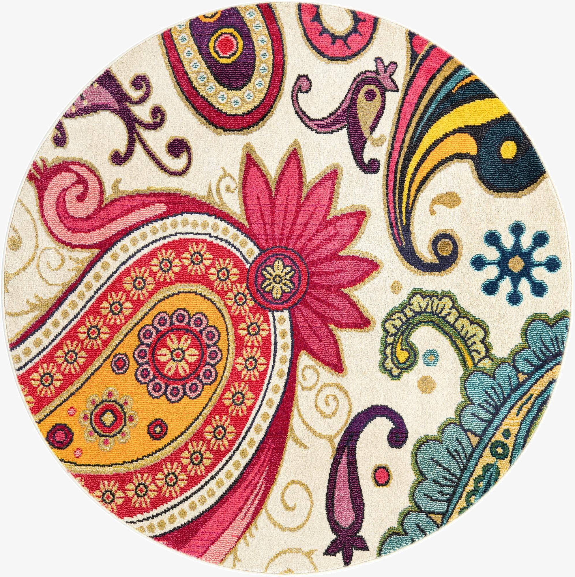 6' x 6' Washable Hyacinth Round Rug