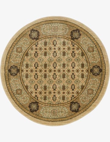 Cream Mamluk Round Rug