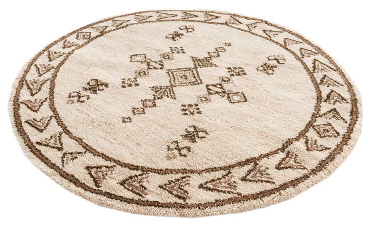 Detail image of 6' 7 x 6' 8 Hand Knotted Moroccan Wool Round Rug