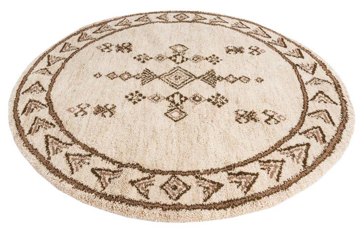 Detail image of 6' 7 x 6' 8 Hand Knotted Moroccan Wool Round Rug