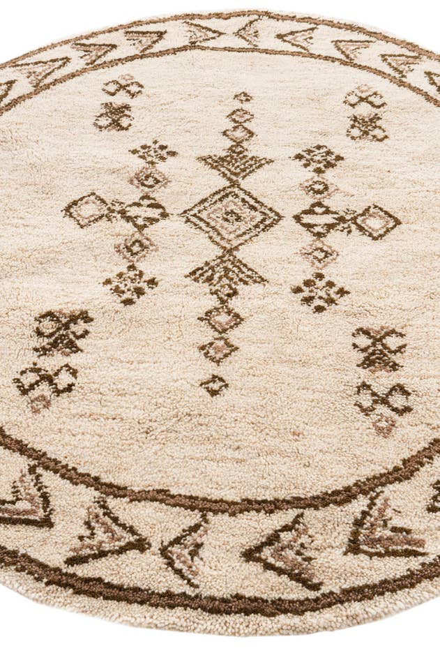 Detail image of 6' 7 x 6' 8 Hand Knotted Moroccan Wool Round Rug