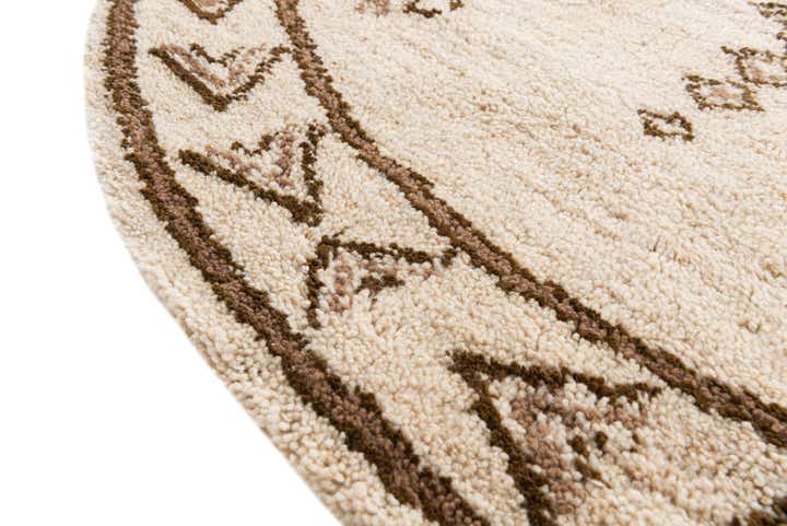 6' 7 x 6' 8 Hand Knotted Moroccan Wool Round Rug
