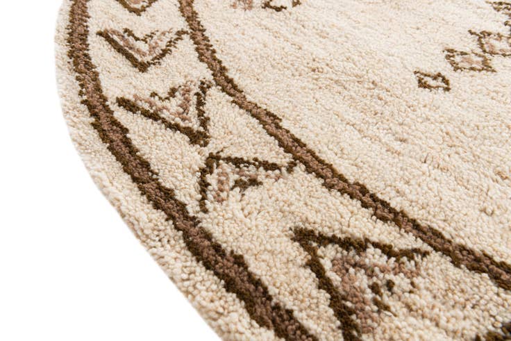 Detail image of 6' 7 x 6' 8 Hand Knotted Moroccan Wool Round Rug
