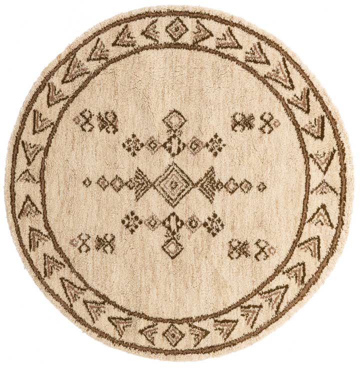 6' 7 x 6' 8 Hand Knotted Moroccan Wool Round Rug