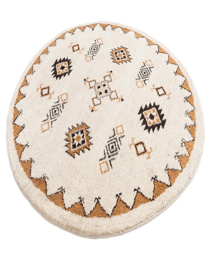 Detail image of 6' 6 x 6' 6  Hand Knotted Moroccan Wool Round Rug