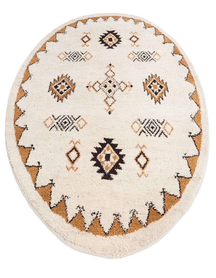 Detail image of 6' 6 x 6' 6  Hand Knotted Moroccan Wool Round Rug