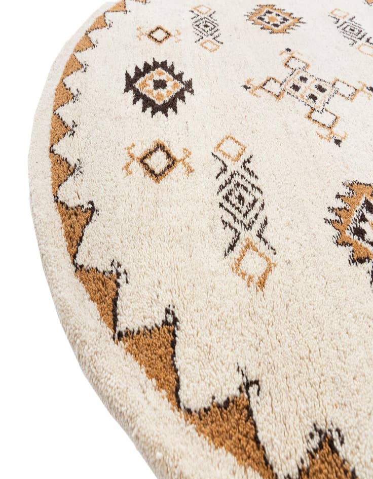 Detail image of 6' 6 x 6' 6  Hand Knotted Moroccan Wool Round Rug