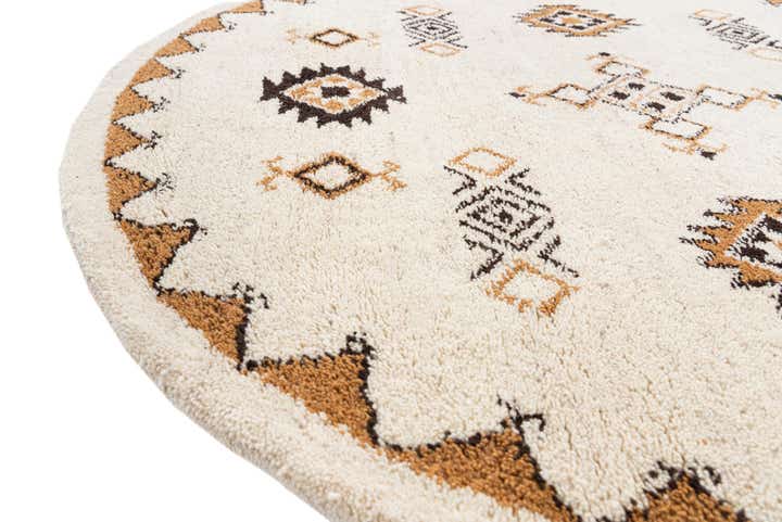 6' 6 x 6' 6 Hand Knotted Moroccan Wool Round Rug
