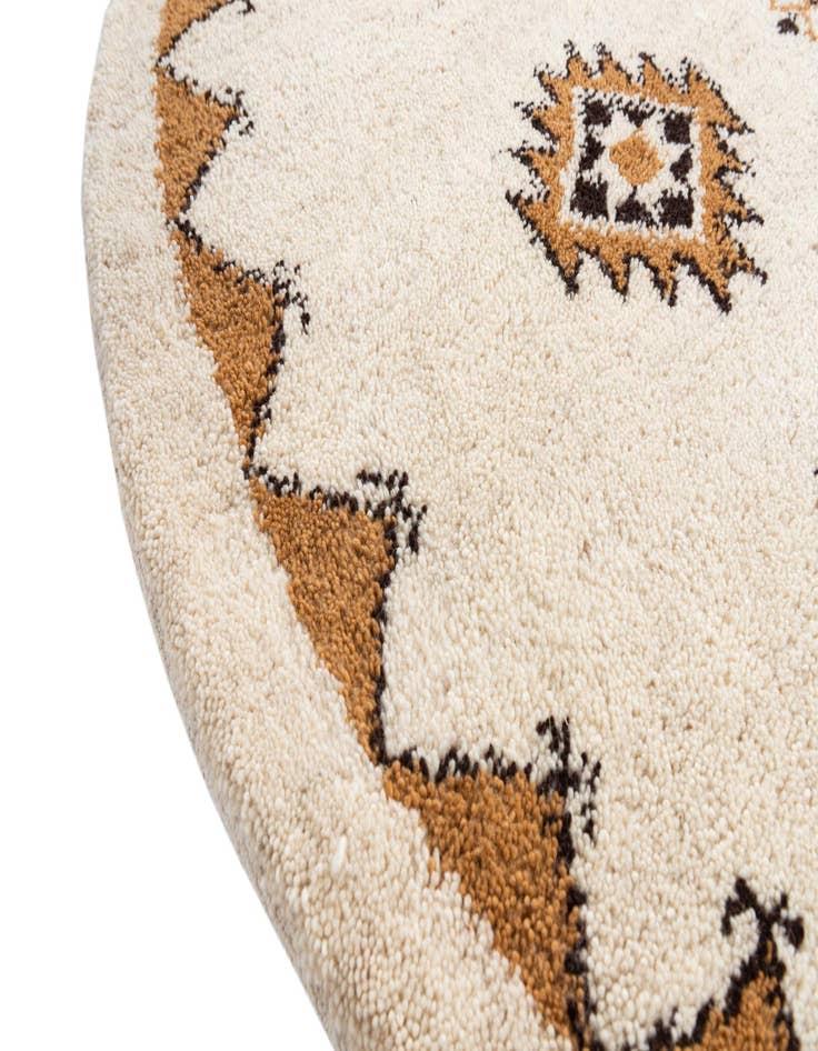 Detail image of 6' 6 x 6' 6  Hand Knotted Moroccan Wool Round Rug