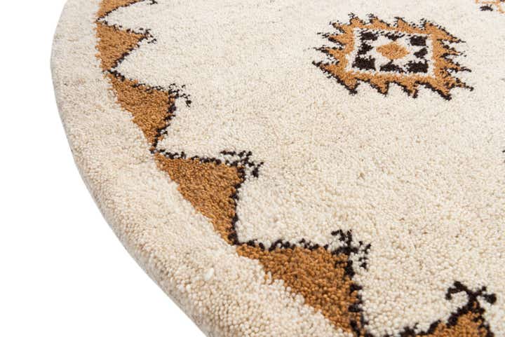 6' 6 x 6' 6 Hand Knotted Moroccan Wool Round Rug