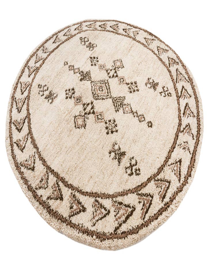 Detail image of 6' 6 x 6' 10  Hand Knotted Moroccan Wool Round Rug