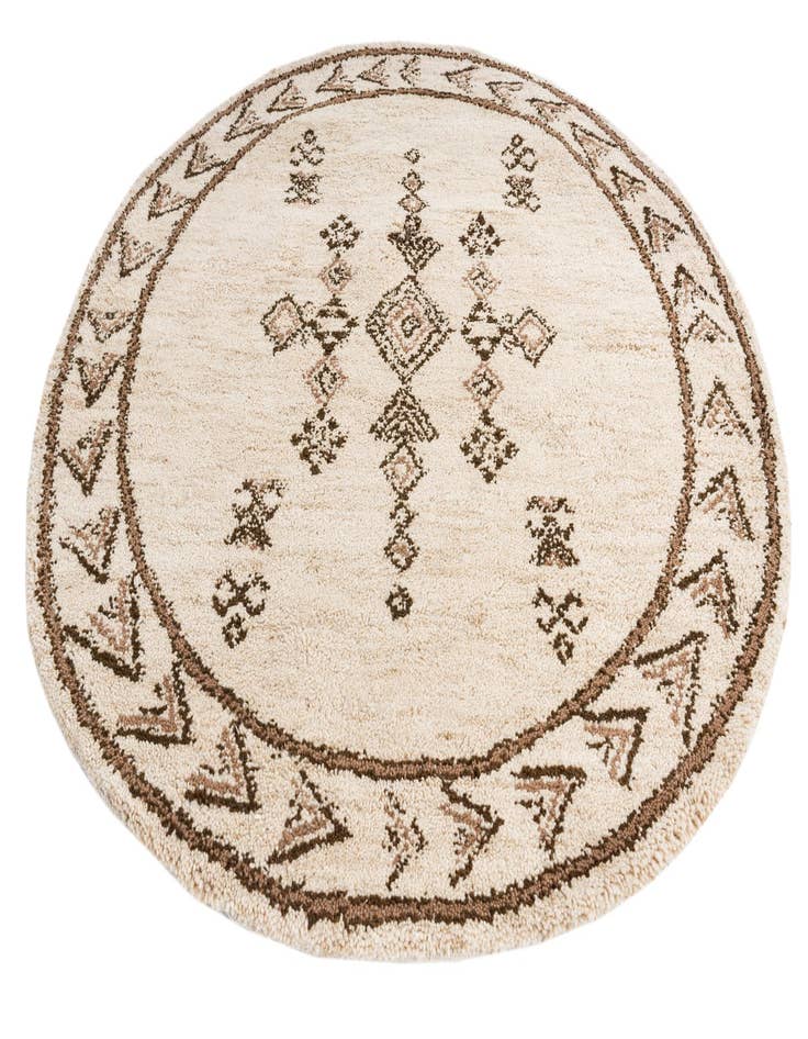 Detail image of 6' 6 x 6' 10  Hand Knotted Moroccan Wool Round Rug