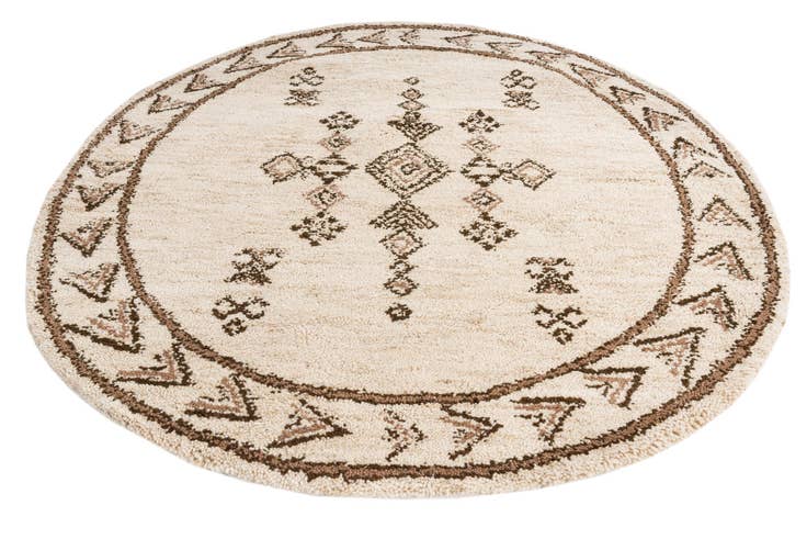 Detail image of 6' 6 x 6' 10 Hand Knotted Moroccan Wool Round Rug