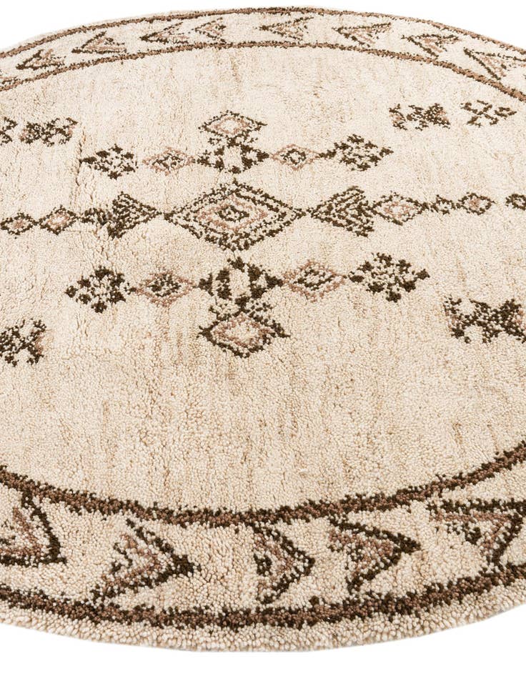 Detail image of 6' 6 x 6' 10  Hand Knotted Moroccan Wool Round Rug