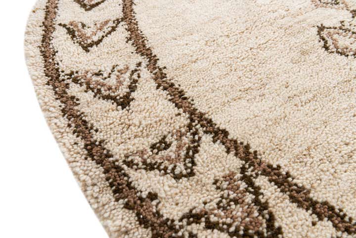 6' 6 x 6' 10 Hand Knotted Moroccan Wool Round Rug