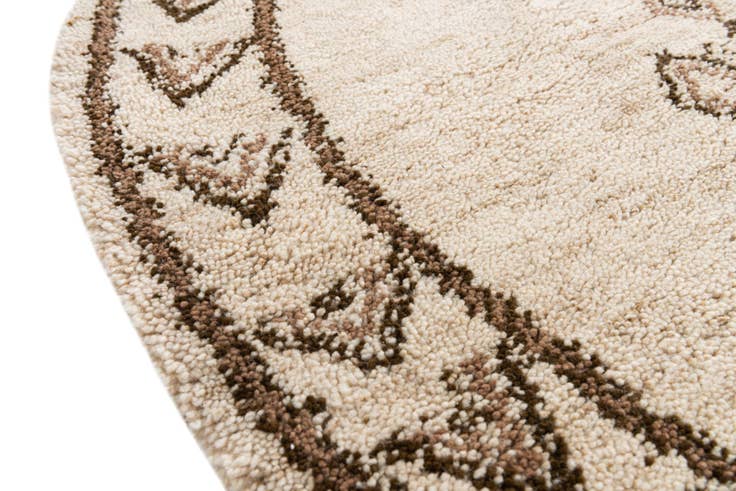 Detail image of 6' 6 x 6' 10 Hand Knotted Moroccan Wool Round Rug