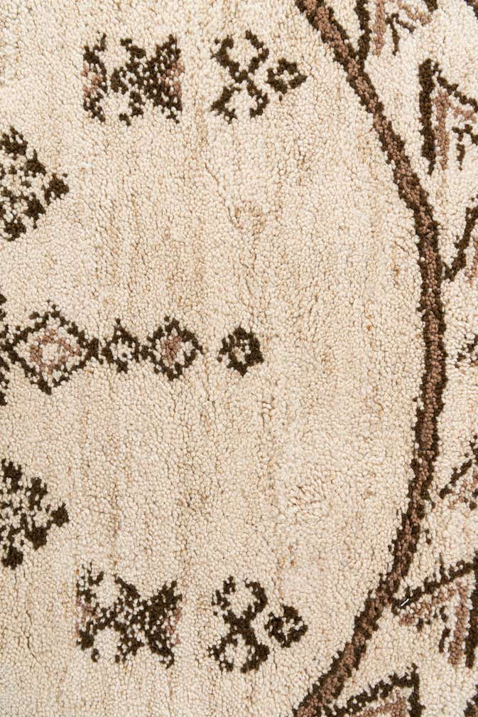 6' 6 x 6' 10 Hand Knotted Moroccan Wool Round Rug