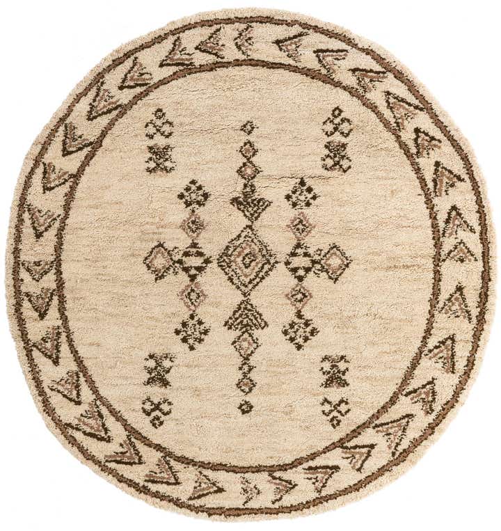 6' 6 x 6' 10 Hand Knotted Moroccan Wool Round Rug