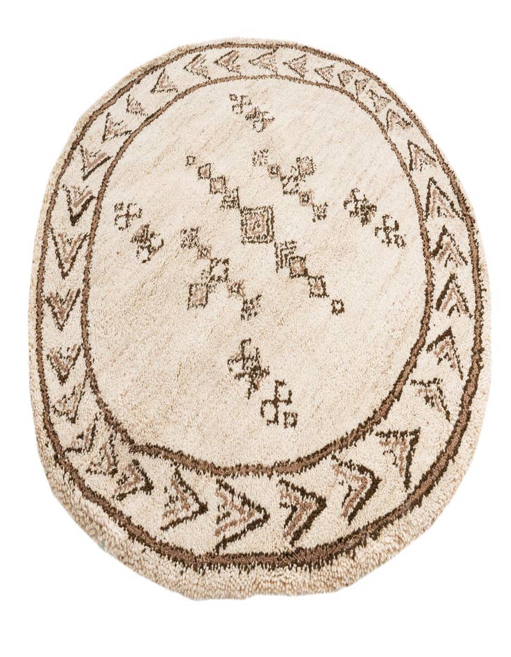 Detail image of 6' 3 x 6' 4  Hand Knotted Moroccan Wool Round Rug