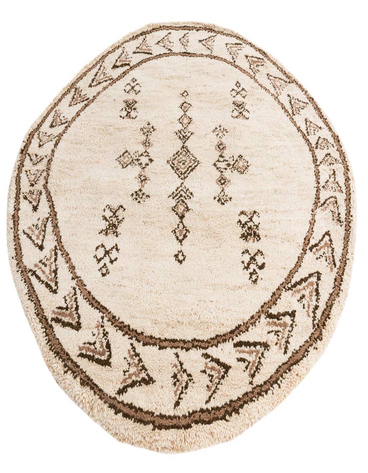 Detail image of 6' 3 x 6' 4  Hand Knotted Moroccan Wool Round Rug