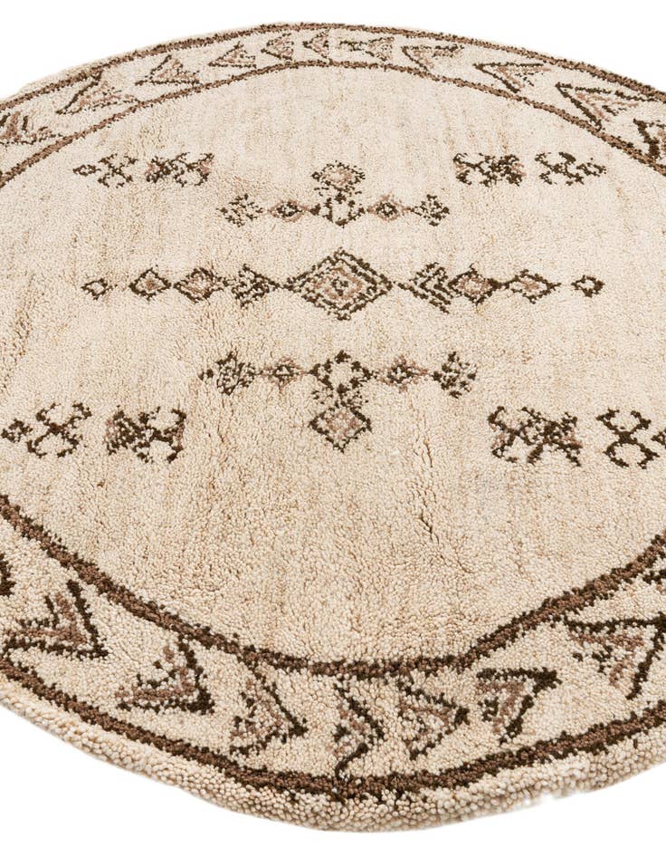 Detail image of 6' 3 x 6' 4  Hand Knotted Moroccan Wool Round Rug