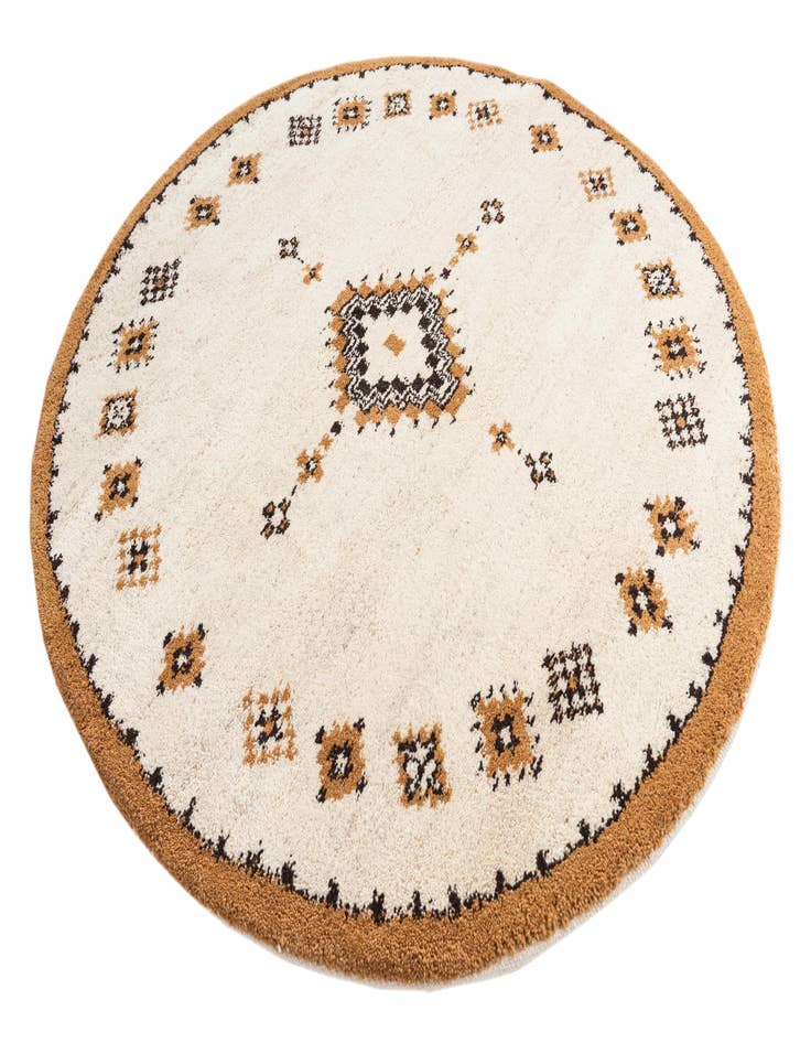 Detail image of 6' 5 x 6' 5  Hand Knotted Moroccan Wool Round Rug