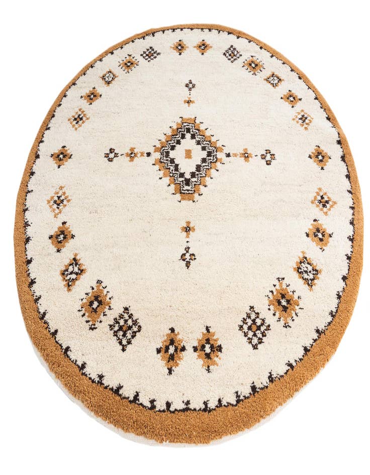 Detail image of 6' 5 x 6' 5  Hand Knotted Moroccan Wool Round Rug