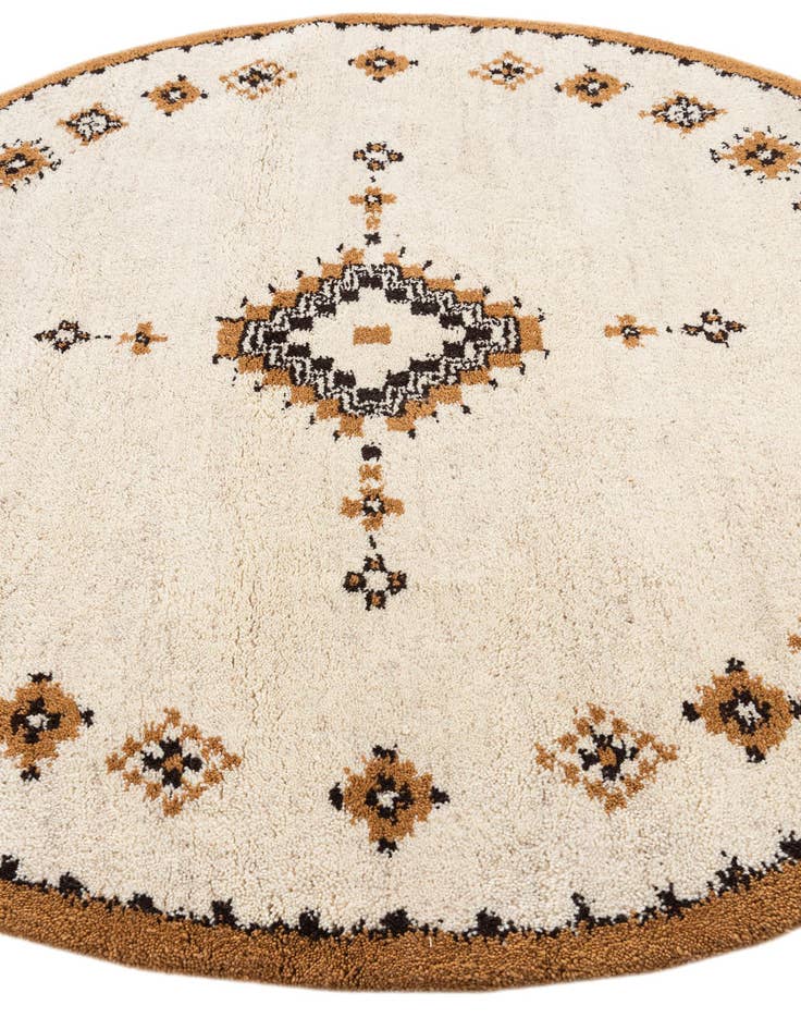 Detail image of 6' 5 x 6' 5  Hand Knotted Moroccan Wool Round Rug
