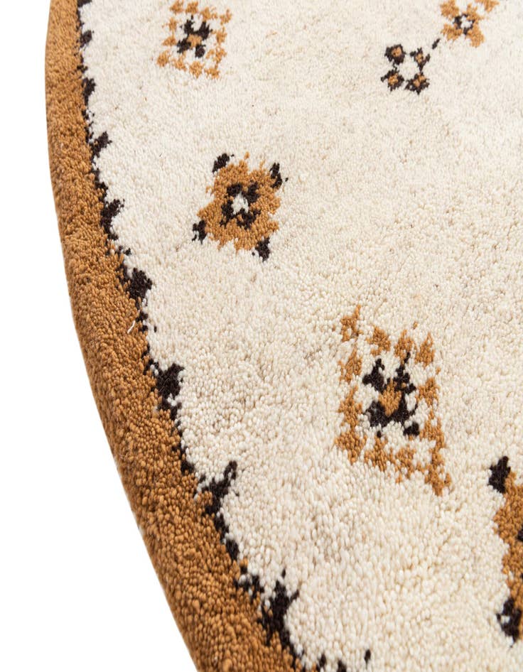 Detail image of 6' 5 x 6' 5  Hand Knotted Moroccan Wool Round Rug