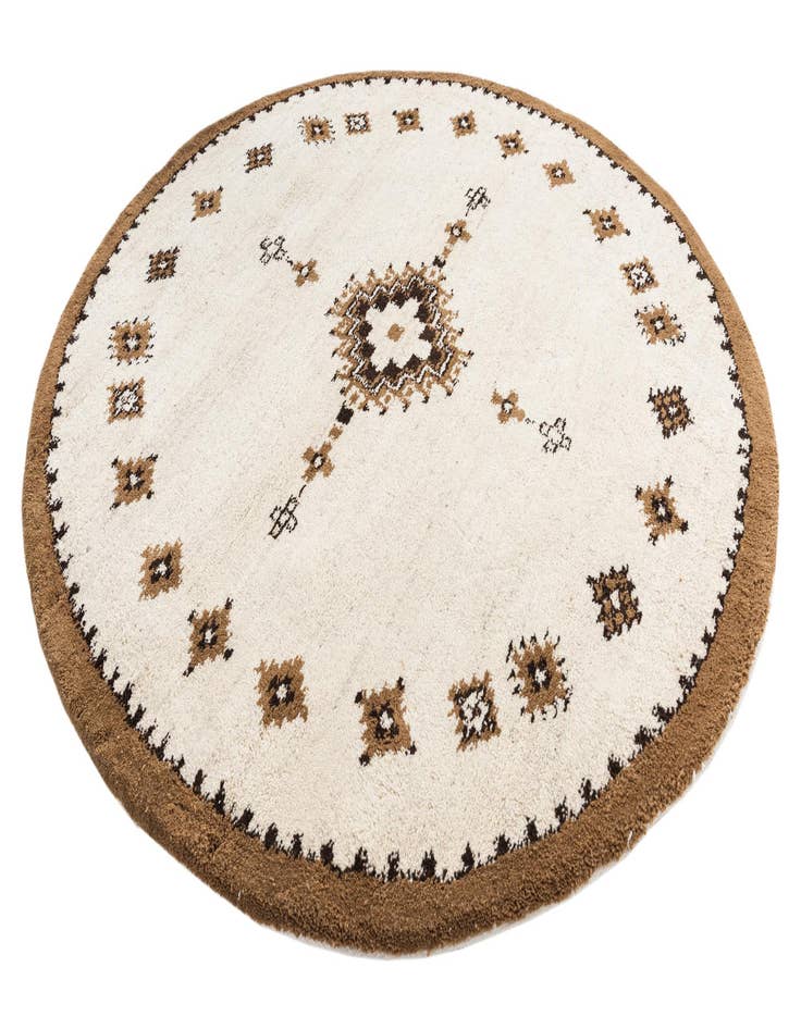 Detail image of 7' 3 x 7' 4  Hand Knotted Moroccan Wool Round Rug