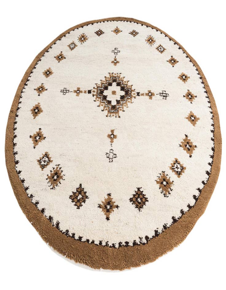 Detail image of 7' 3 x 7' 4  Hand Knotted Moroccan Wool Round Rug