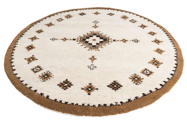 7' 3 x 7' 4 Hand Knotted Moroccan Wool Round Rug