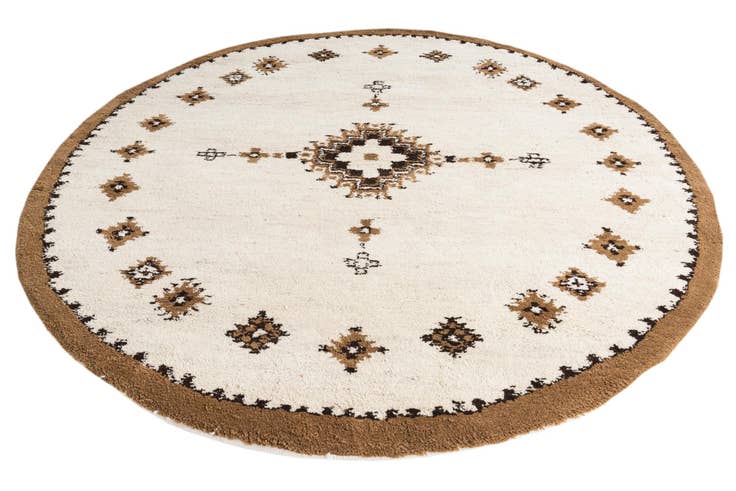 Detail image of 7' 3 x 7' 4 Hand Knotted Moroccan Wool Round Rug