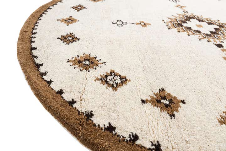7' 3 x 7' 4 Hand Knotted Moroccan Wool Round Rug