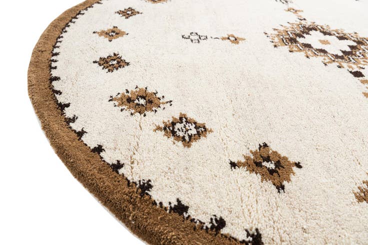 Detail image of 7' 3 x 7' 4 Hand Knotted Moroccan Wool Round Rug