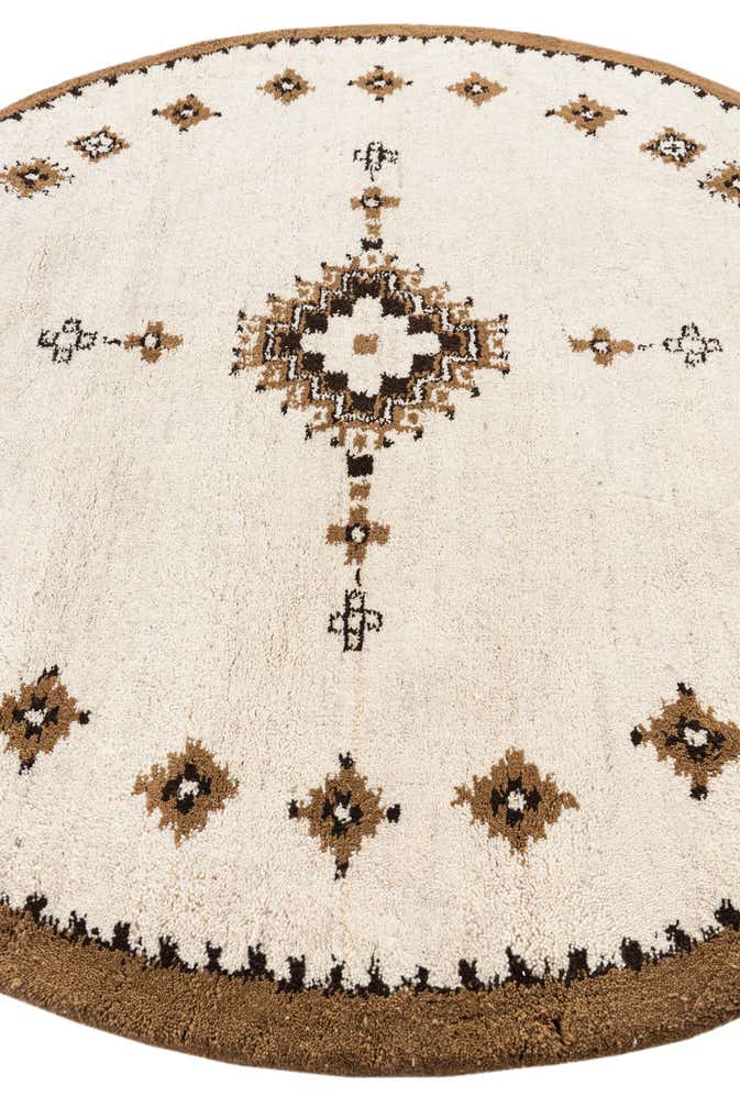 7' 3 x 7' 4 Hand Knotted Moroccan Wool Round Rug