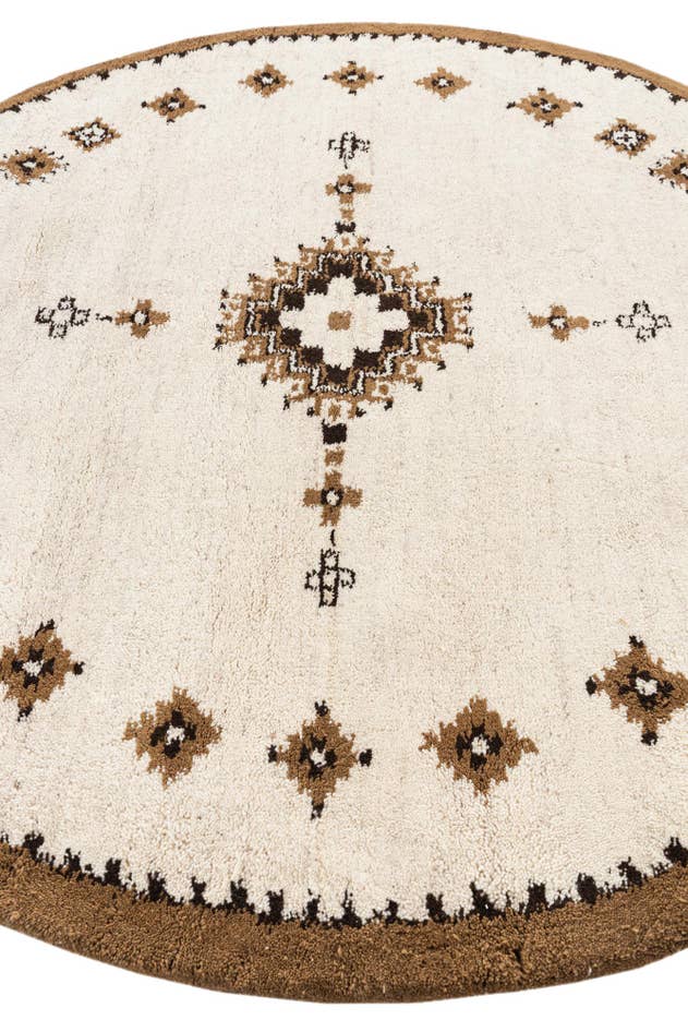 Detail image of 7' 3 x 7' 4 Hand Knotted Moroccan Wool Round Rug
