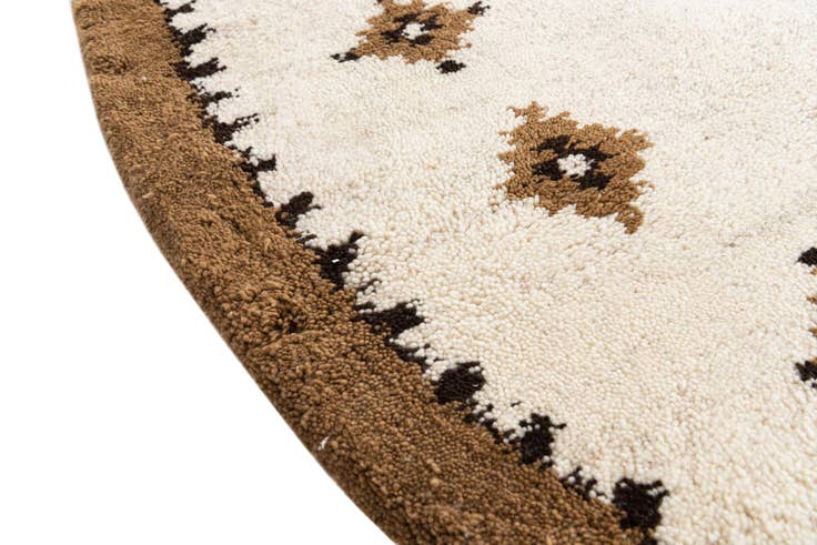 Detail image of 7' 3 x 7' 4 Hand Knotted Moroccan Wool Round Rug