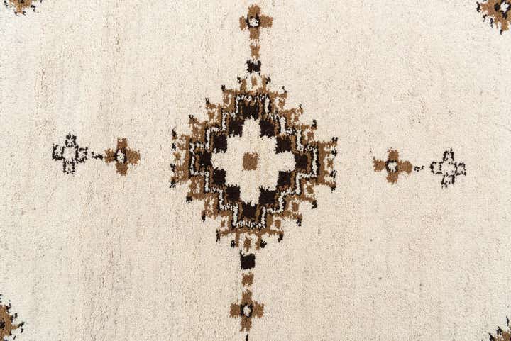 7' 3 x 7' 4 Hand Knotted Moroccan Wool Round Rug