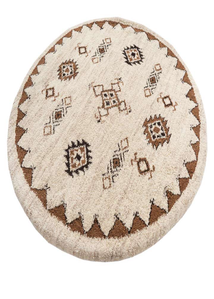 6' 5 x 6' 6 Hand Knotted Moroccan Wool Round Rug