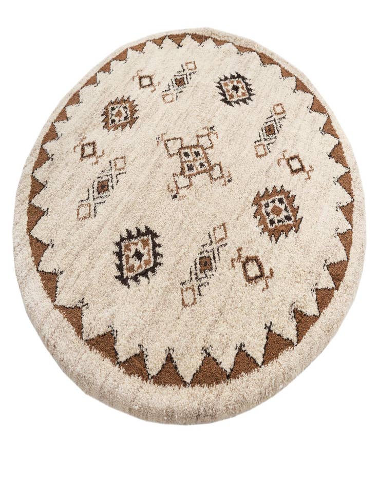 Detail image of 6' 5 x 6' 6 Hand Knotted Moroccan Wool Round Rug
