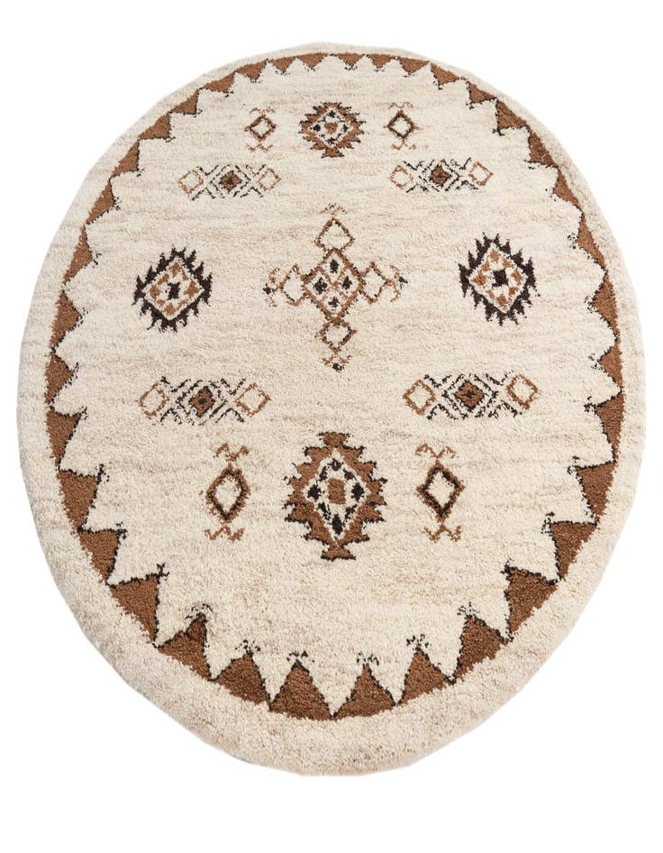 Detail image of 6' 5 x 6' 6  Hand Knotted Moroccan Wool Round Rug