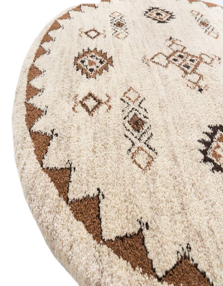 Detail image of 6' 5 x 6' 6  Hand Knotted Moroccan Wool Round Rug