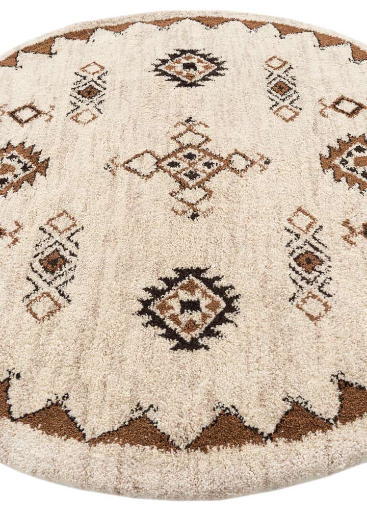 6' 5 x 6' 6 Hand Knotted Moroccan Wool Round Rug