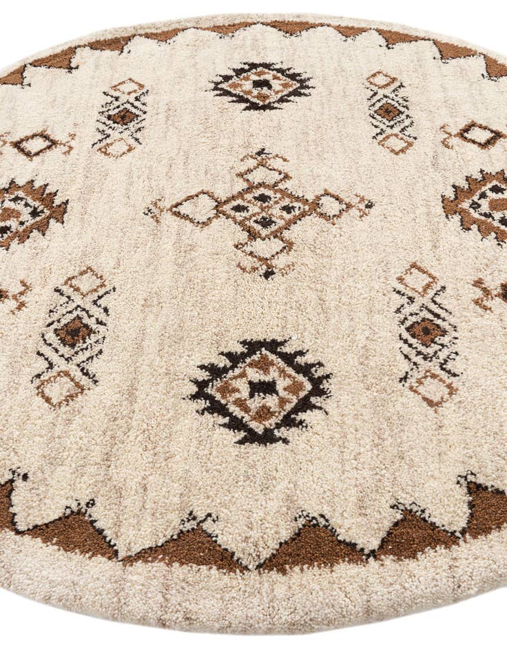 Detail image of 6' 5 x 6' 6 Hand Knotted Moroccan Wool Round Rug