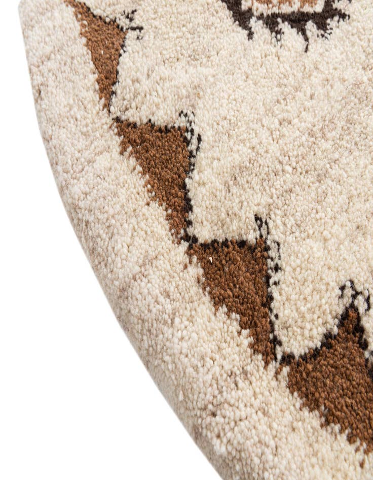 Detail image of 6' 5 x 6' 6  Hand Knotted Moroccan Wool Round Rug